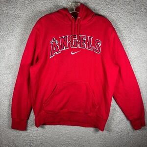 Nike Center Swoosh Los Angeles Anaheim Angels Red Hoodie Large Y2K